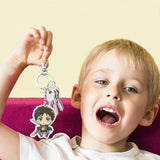 VERSRH 6PCS Advancing Titan Keychain, Hanging with Removable Alloy Metal Ring, Anime Keychain for Kids, 6 Collectible Aot Figure Keychains Pendant Hanging for Key, Wallet and Some Other Little Parts