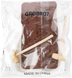 6Packs Silicone Heart Diamond Upgraded Molds HAPPY BIRTHDAY Letter Number Tray with Wooden Mallet Pounding Toy for Baking Chocolate Cookies Fondant Soap Wedding Engagement Valentine Cake