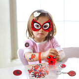 72Pcs Spider Superhero Themed Party Supplies Mask Slow Rising Squeeze toys Superhero Cartoon Sticker Rubber Bracelet Badge Keychain Superhero Birthday Party Favor for Kids Baby Shower Birthday
