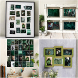 GROBRO7 50PCS Dark Magic Green Academia Aesthetic Wall Collage Kit, Art Collage Kit, Aesthetic Posters for Dorm Wall Decor, Wall Art Print for VSCO Girl, Aesthetic Photo, Bedroom Decor for Teen Girl