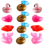 GROBRO7 12Pack Inflatable Pool Drink Holder Floating Coasters Multi Shape Swimming Cup Holder Water Floats Kids Bath Toys Great for Wedding, Bachelorette Pool Party