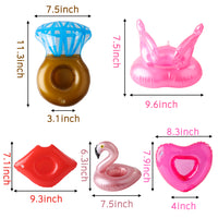GROBRO7 12Pack Inflatable Pool Drink Holder Floating Coasters Multi Shape Swimming Cup Holder Water Floats Kids Bath Toys Great for Wedding, Bachelorette Pool Party